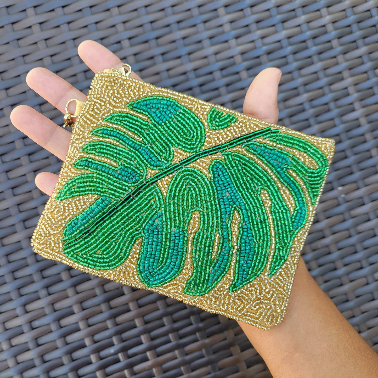 Monsterra Leaf Mini Wristlet