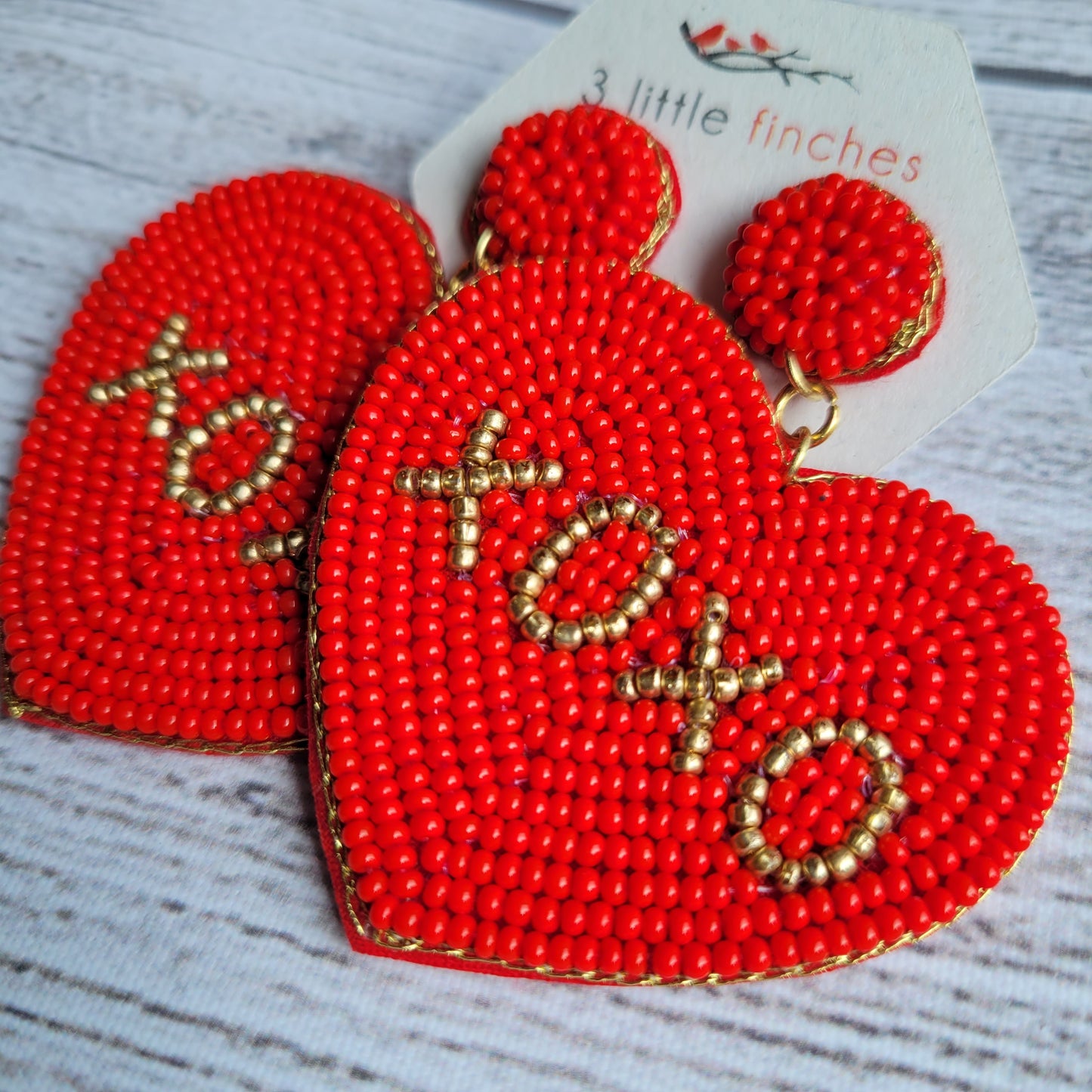 XOXO Red Heart Earrings